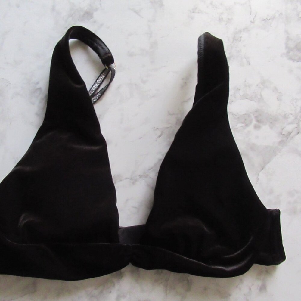 Victorias Secret Bralette S‎ Small Black Velvet Lined Wirefree Wireless